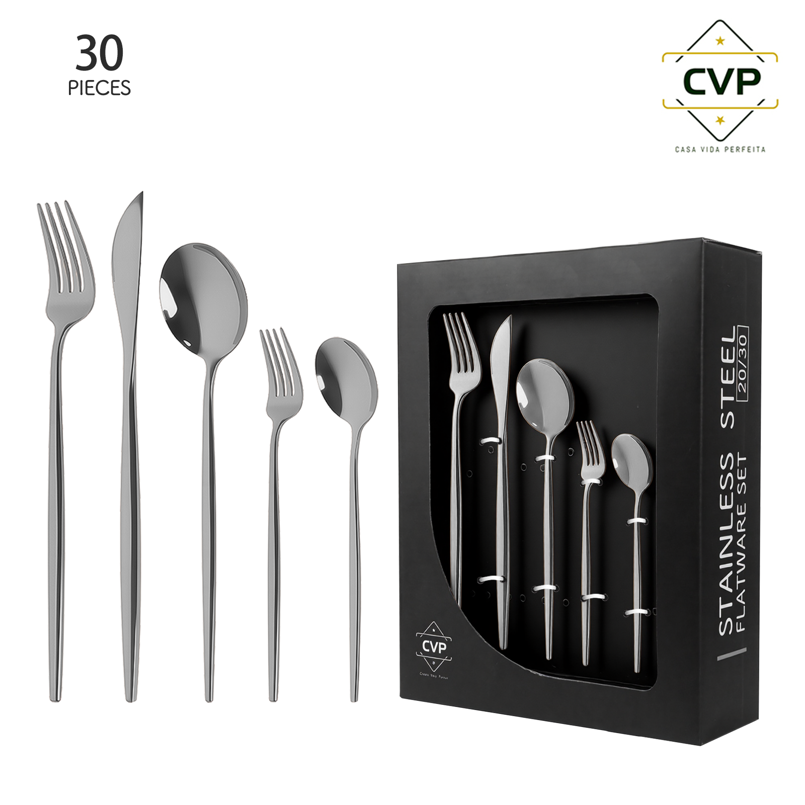 Portugal Series 30-Piece Set Silver