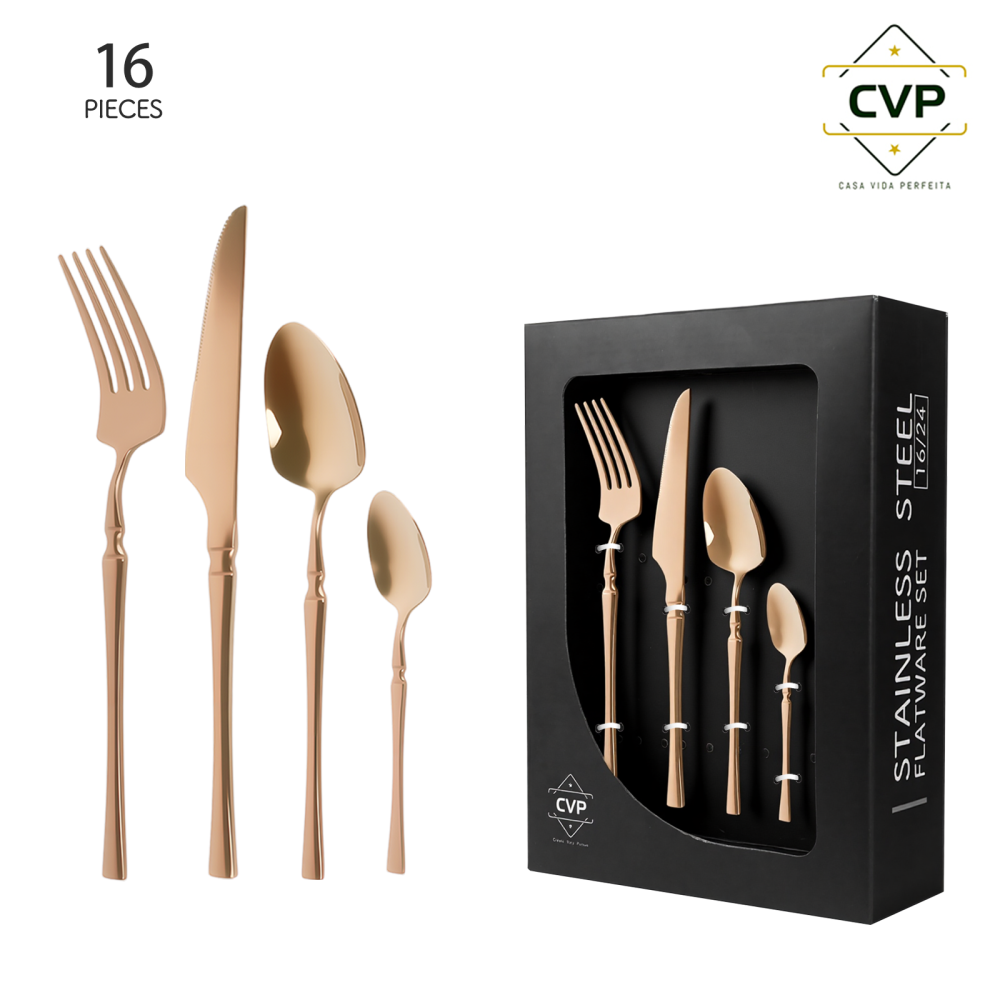 Slim Waist Series 16-Piece Set Rose Gold