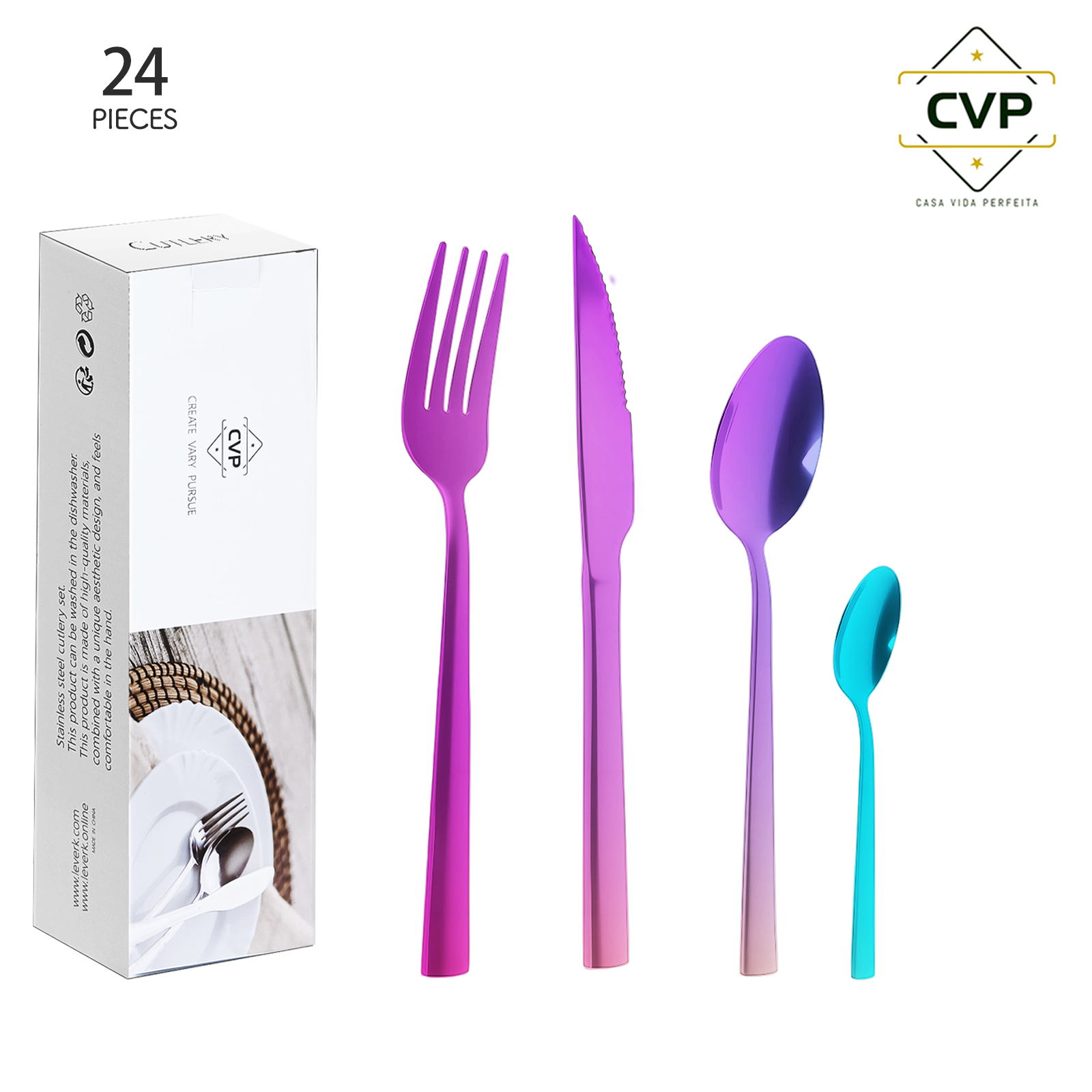 A07 Square Handle Series 24-Piece Set Colorful.