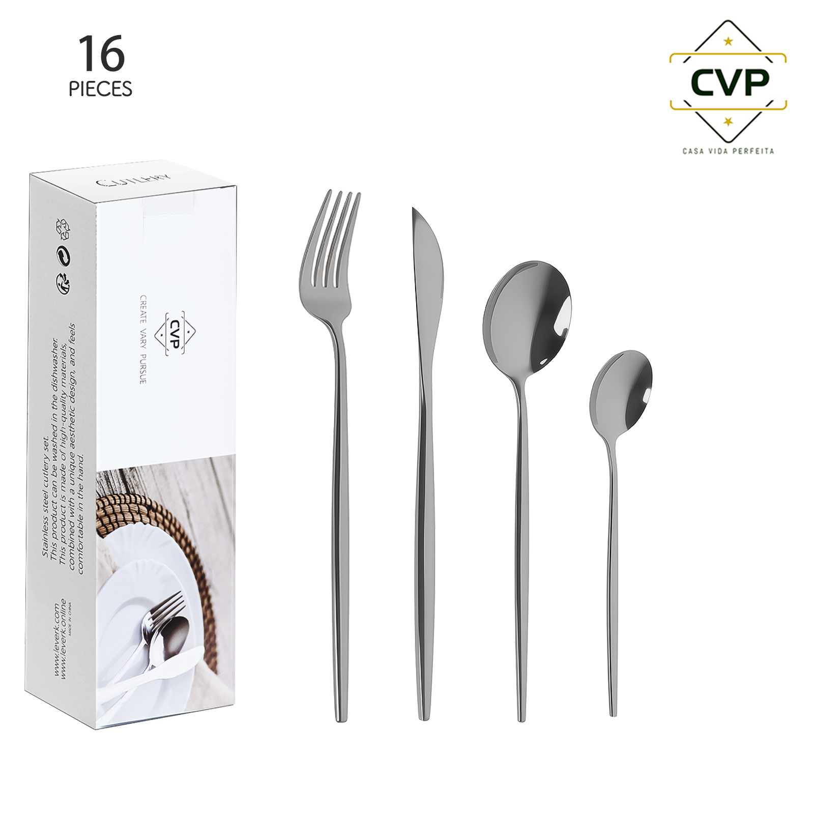 Portugal Series 16-Piece Set Silver.