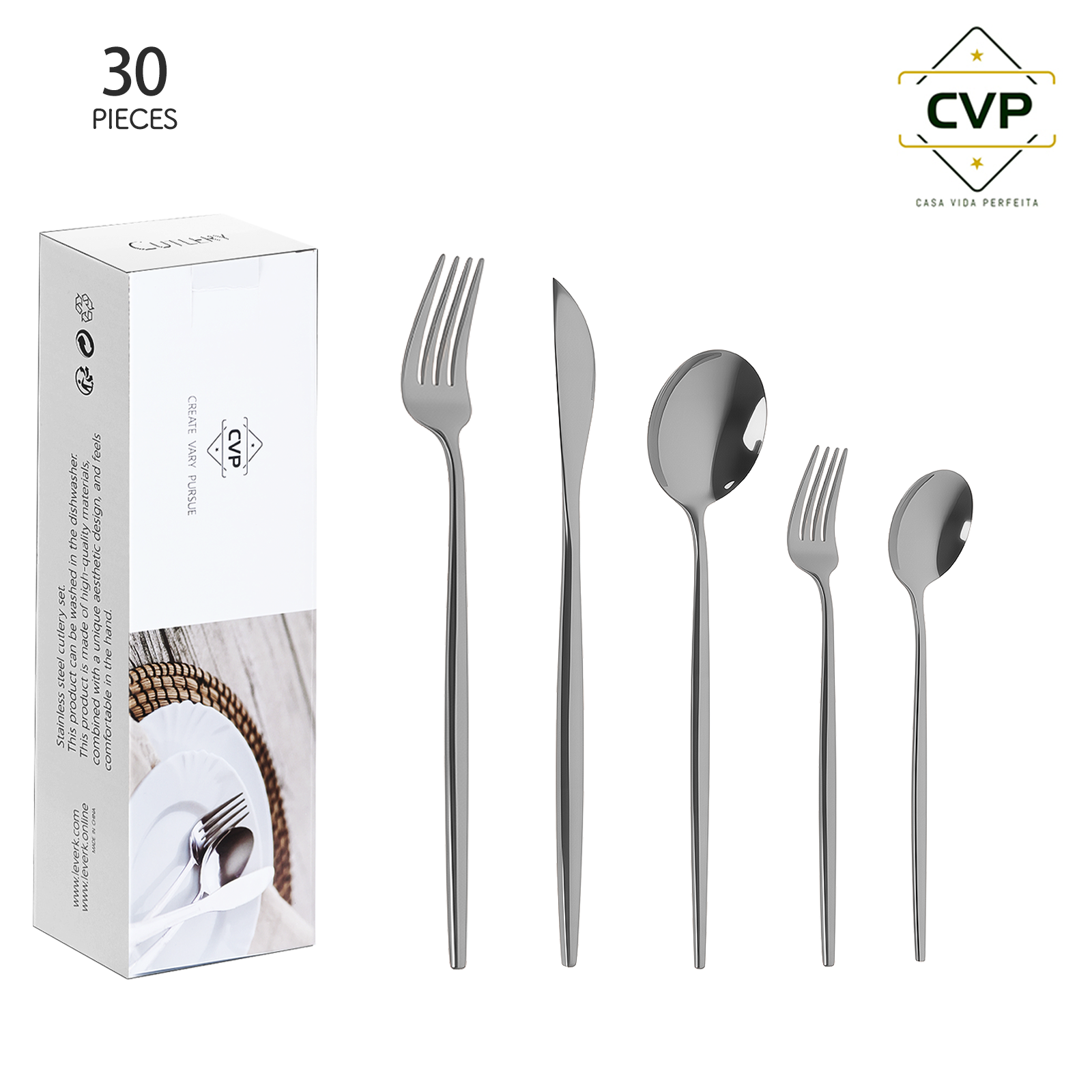 Portugal Series 30-Piece Set Silver.
