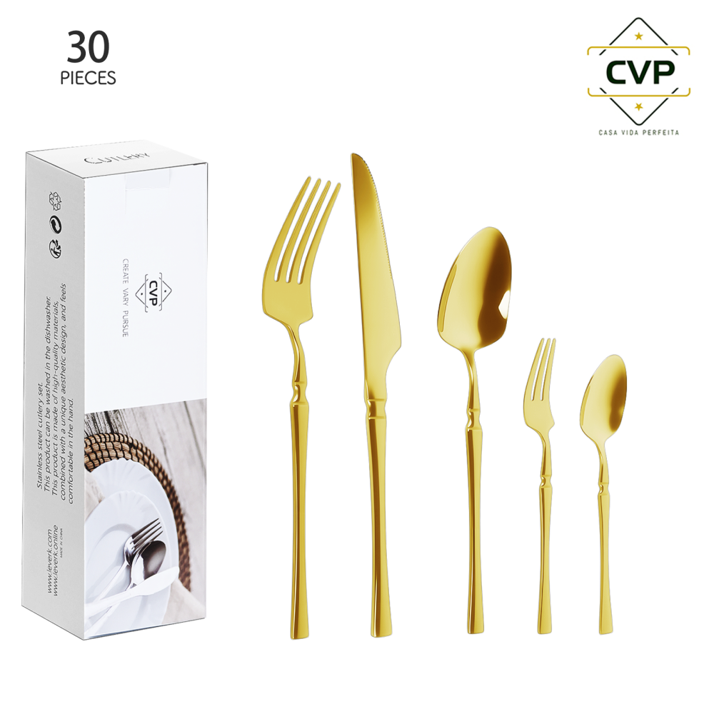 Slim Waist Series 30-Piece Set Gold.