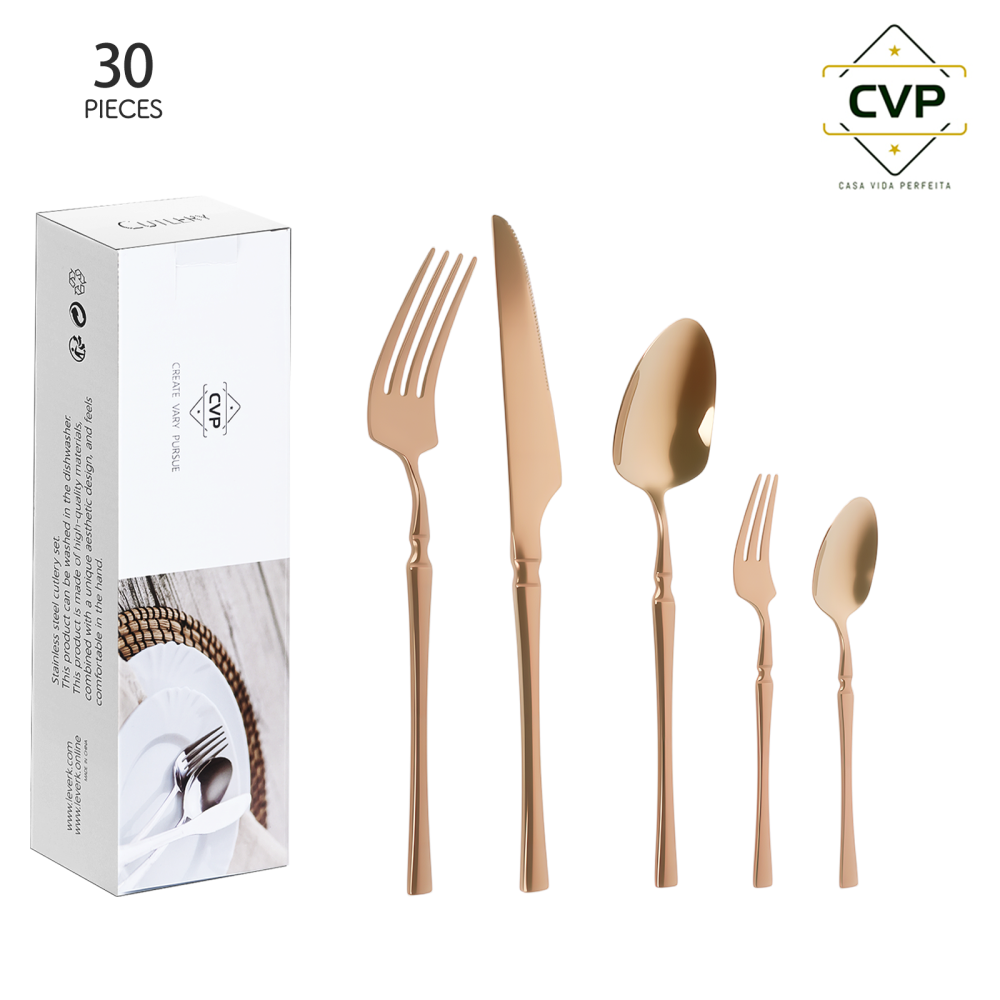 Slim Waist Series 30-Piece Set Rose Gold.