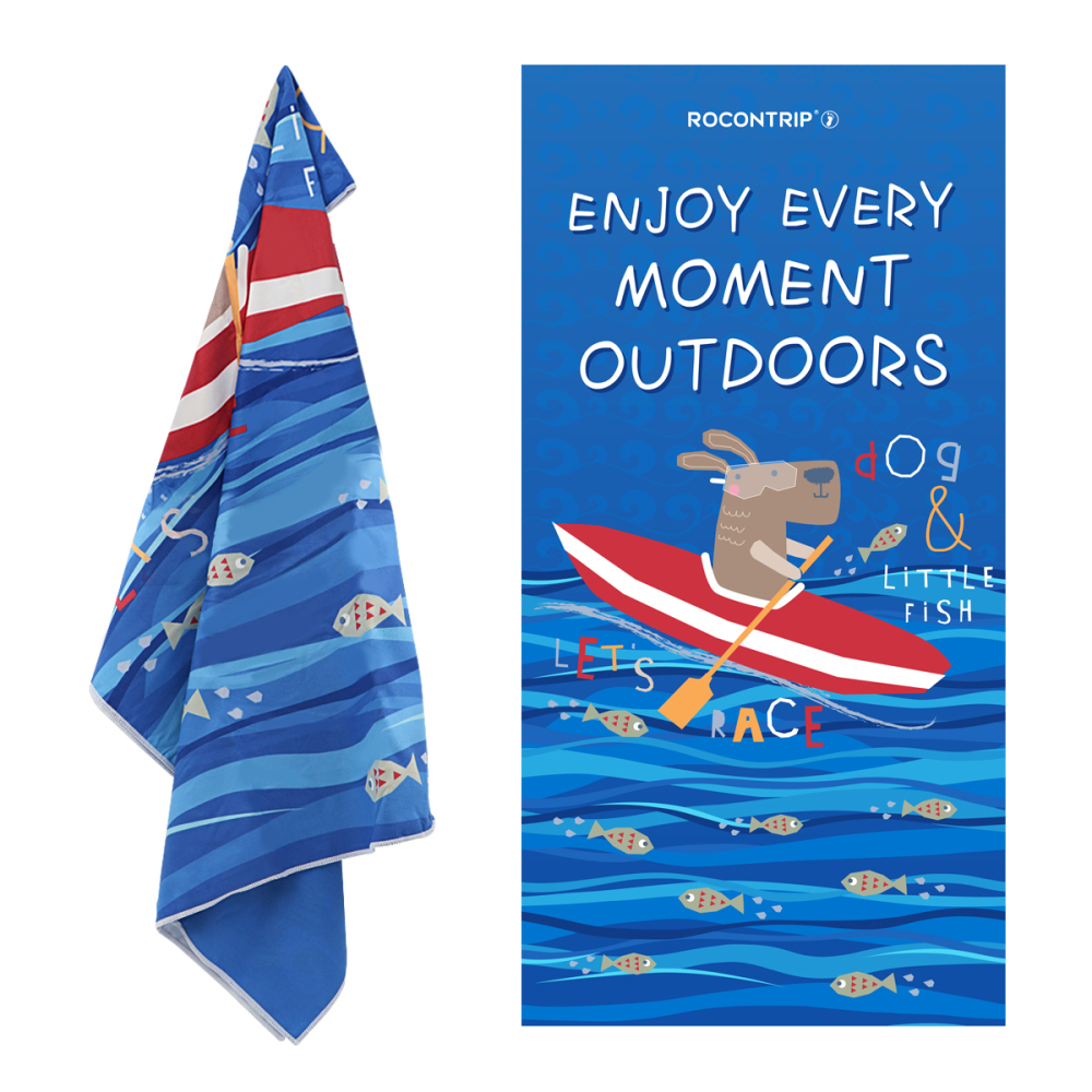 ROCONTRIP Beach Towel Travel Microfiber, Soft Fast Dry Absorbent Antibacterial Swimming Bath Towels Microfiber Travel Gym Towel for Bath Bay Camping