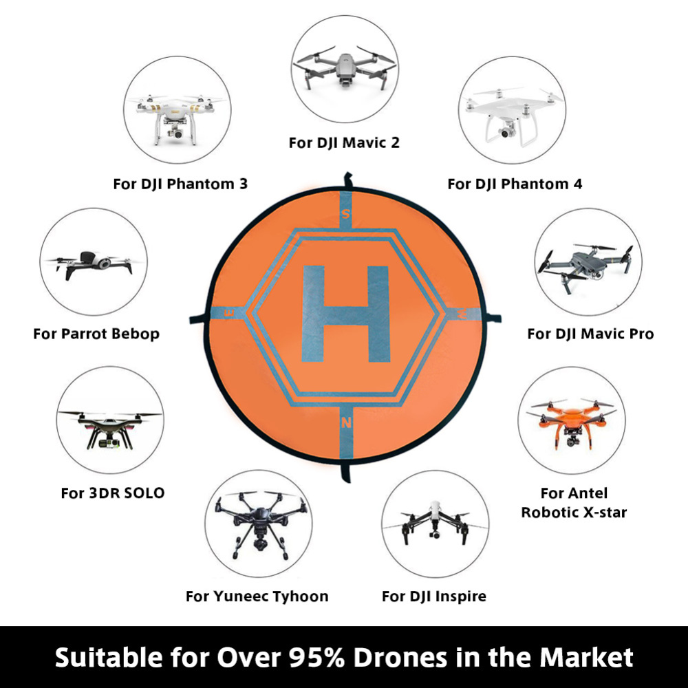 Landing Pad Drone DJI Helipad Reflective Foldable 75CM for RC Quadcopter Drone DJI Spark Mavic Pro Air Phantom