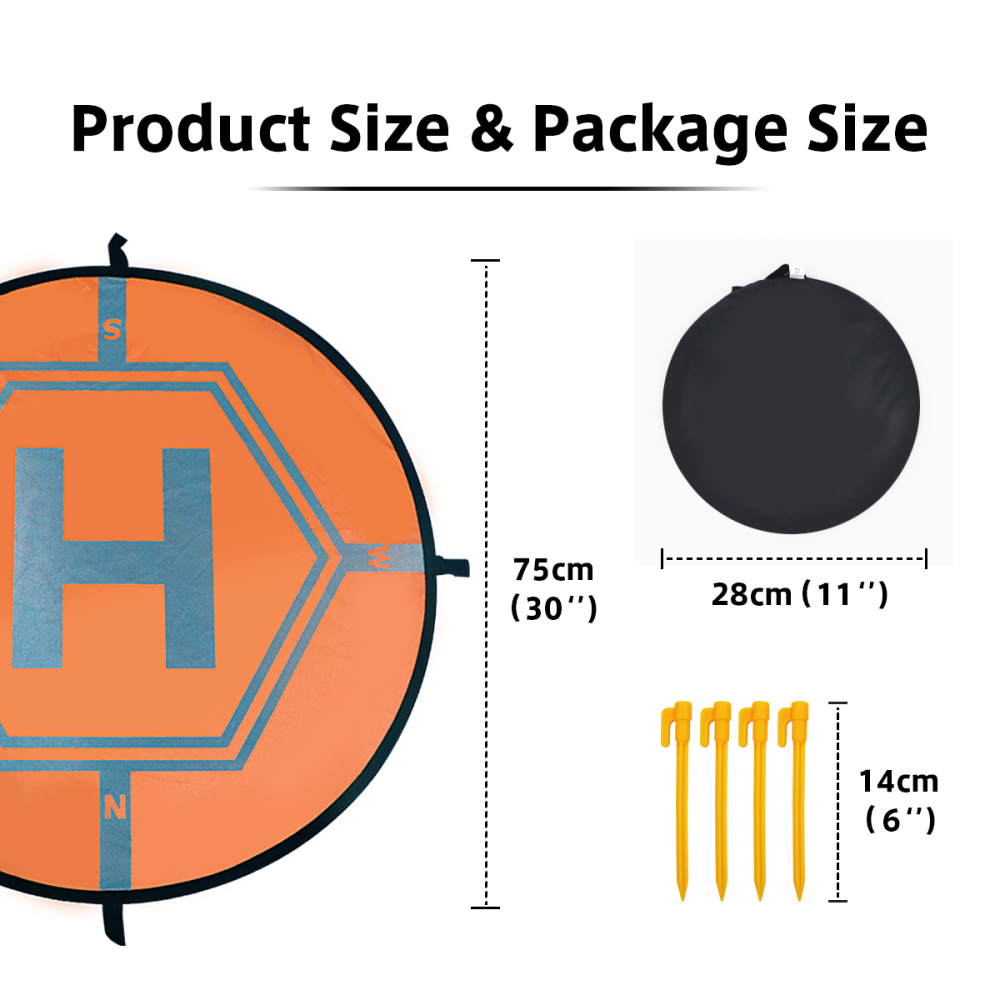 Landing Pad Drone DJI Helipad Reflective Foldable 75CM for RC Quadcopter Drone DJI Spark Mavic Pro Air Phantom