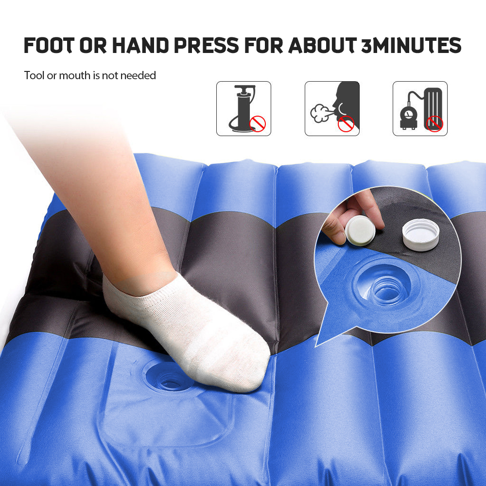 ROCONTRIP Inflatable Sleeping Pad, Ergonomic Moisture-Proof Portable Sleeping Mattress Mat Camping Backpacking Hiking Sleeping Bags Hammocks Outdoors