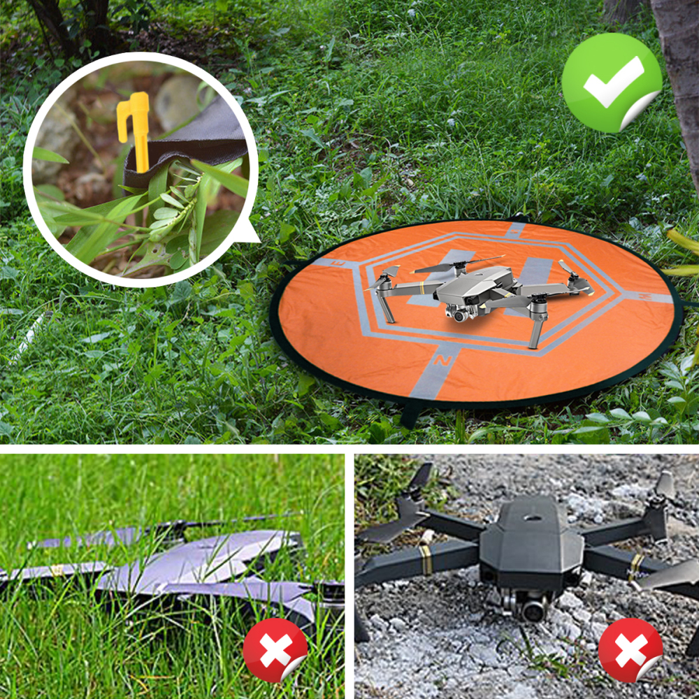 Landing Pad Drone DJI Helipad Reflective Foldable 75CM for RC Quadcopter Drone DJI Spark Mavic Pro Air Phantom