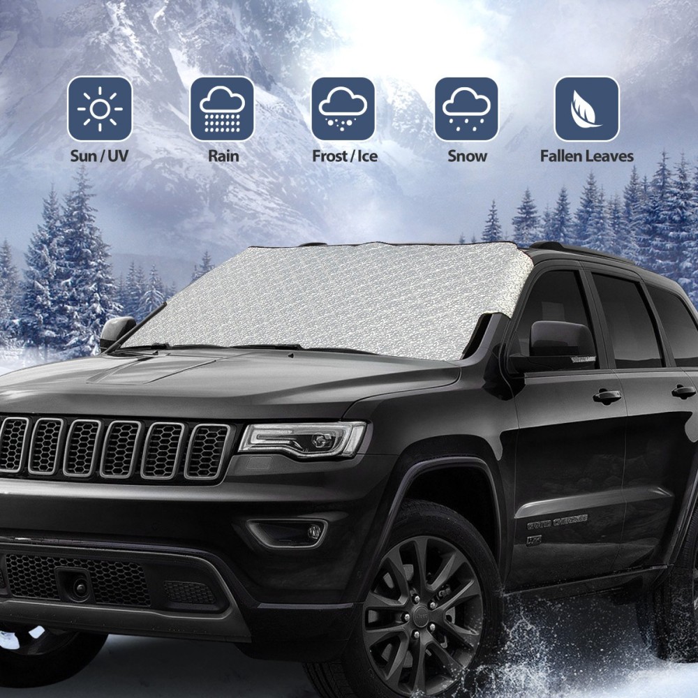 ROCONTRIP Car Windscreen Frost Cover, Windscreen Cover Protector Waterproof Anti-frost Snow Sun Shade Protector Universal Removable Front Window Cover