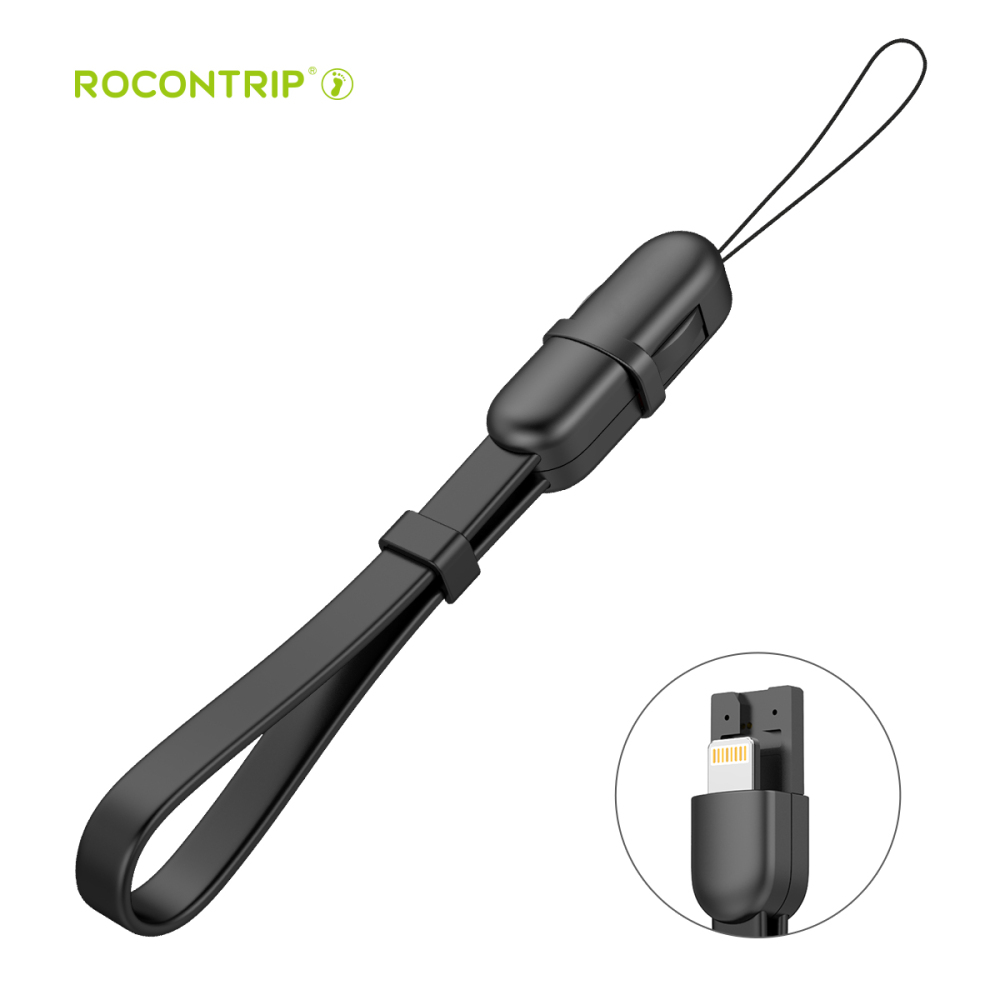 ROCONTRIP Data Cable with Hand Wrist Lanyard Strap Micro USB to USB, lighting, type C Charging Cable