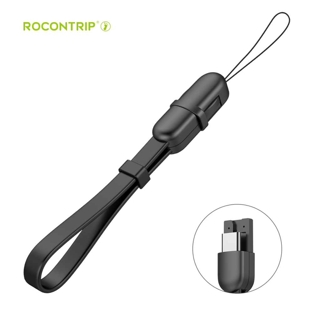 ROCONTRIP Data Cable with Hand Wrist Lanyard Strap Micro USB to USB, lighting, type C Charging Cable