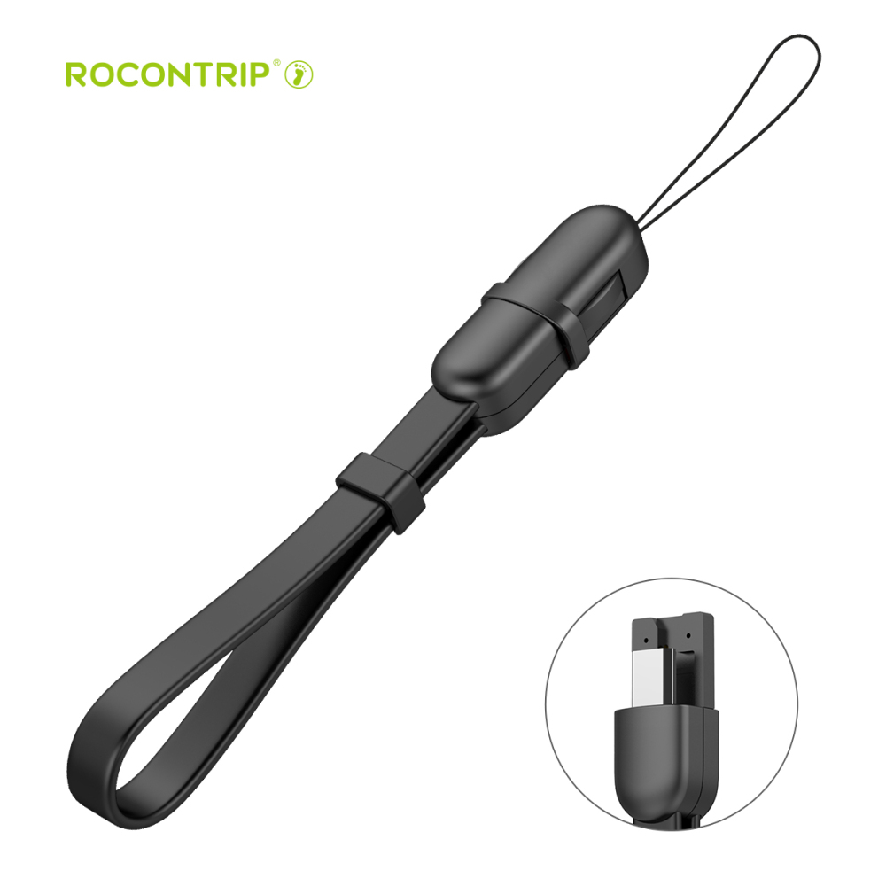 ROCONTRIP Data Cable with Hand Wrist Lanyard Strap Micro USB to USB, lighting, type C Charging Cable