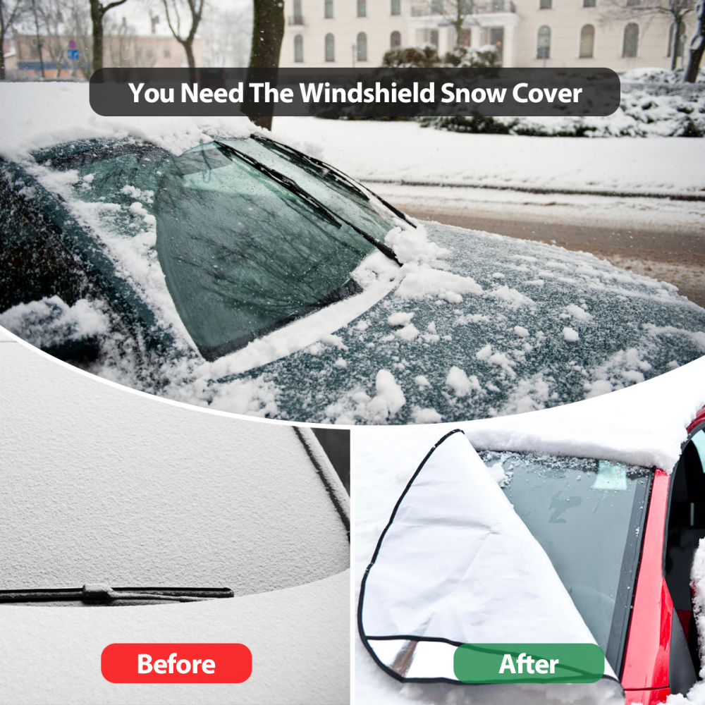 ROCONTRIP Car Windscreen Frost Cover, Windscreen Cover Protector Waterproof Anti-frost Snow Sun Shade Protector Universal Removable Front Window Cover
