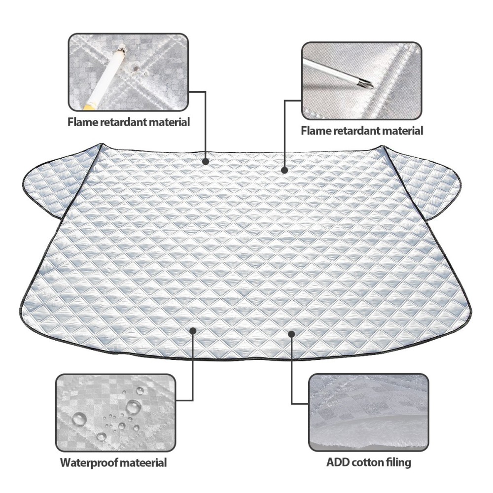 ROCONTRIP Car Windscreen Frost Cover, Windscreen Cover Protector Waterproof Anti-frost Snow Sun Shade Protector Universal Removable Front Window Cover