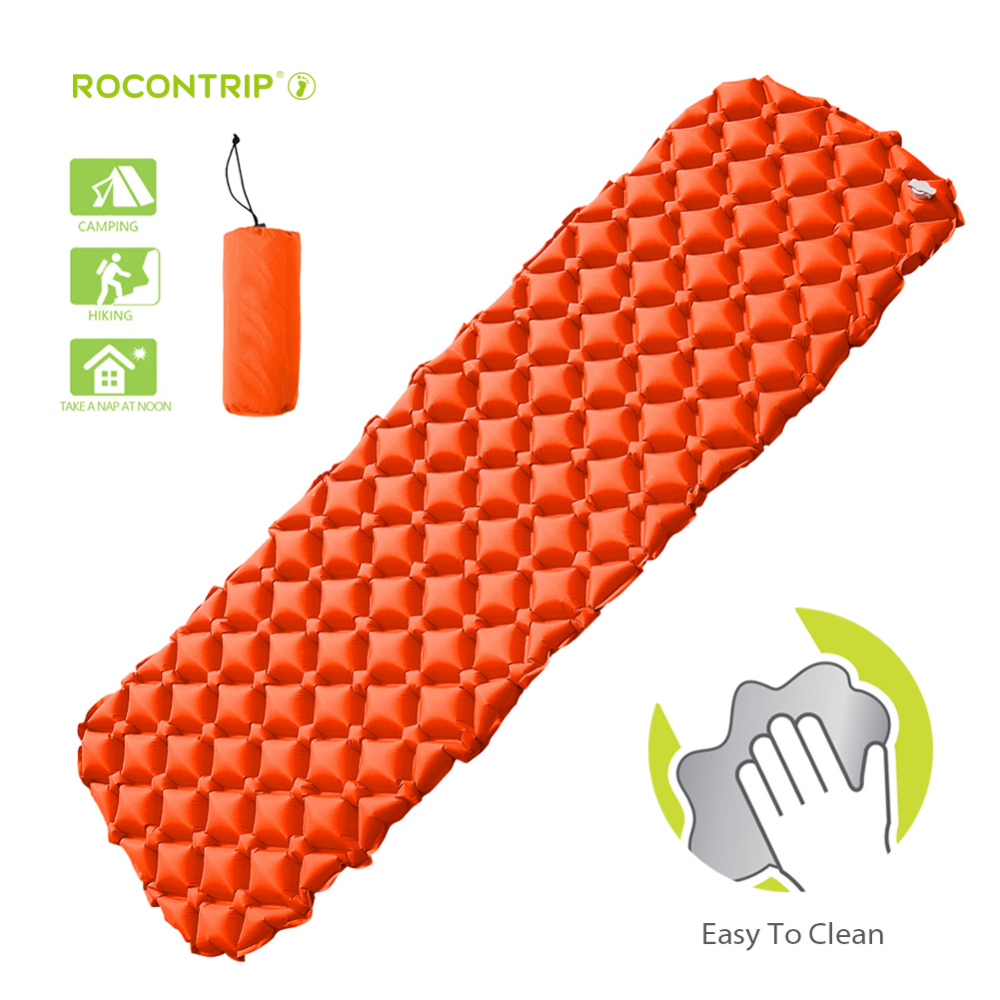 ROCONTRIP Inflatable Sleeping Pad, Ergonomic Moisture-Proof Portable Sleeping Mattress Mat Camping Backpacking Hiking Sleeping Bags Hammocks Outdoors
