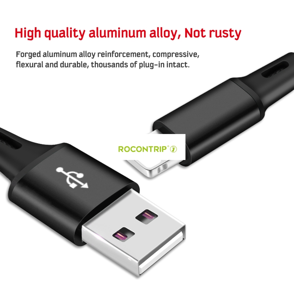 Rocontrip Multi Cable Charger, 1.2m Multiple USB 3 in 1 Nylon Braided Quick Fast Charging Sync Cable Cord Compatible iPhone X, iPhone 8/7 Plus, iPhone