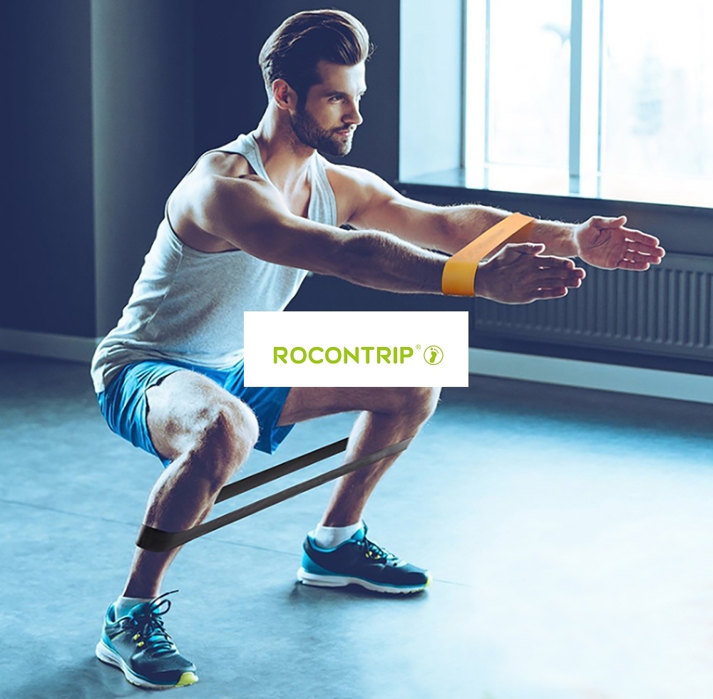 Rocontrip Resistance Bands, 100% Natural Latex Exercise Bands for Stretching Strength Training Yoga Pilates Building Muscle Fat loss Rehabilitation wi