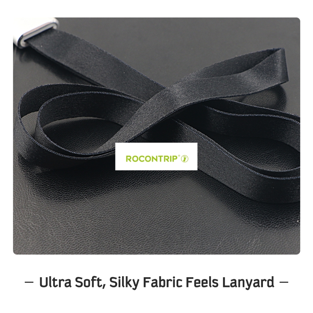 Rocontrip Badge Holder Name Tag Holder Case with Detachable Lanyard Strap