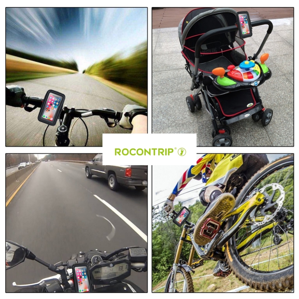 ROCONTRIP Bike Bag, Bike Pouch Phone Holder Front Frame with Touchscreen