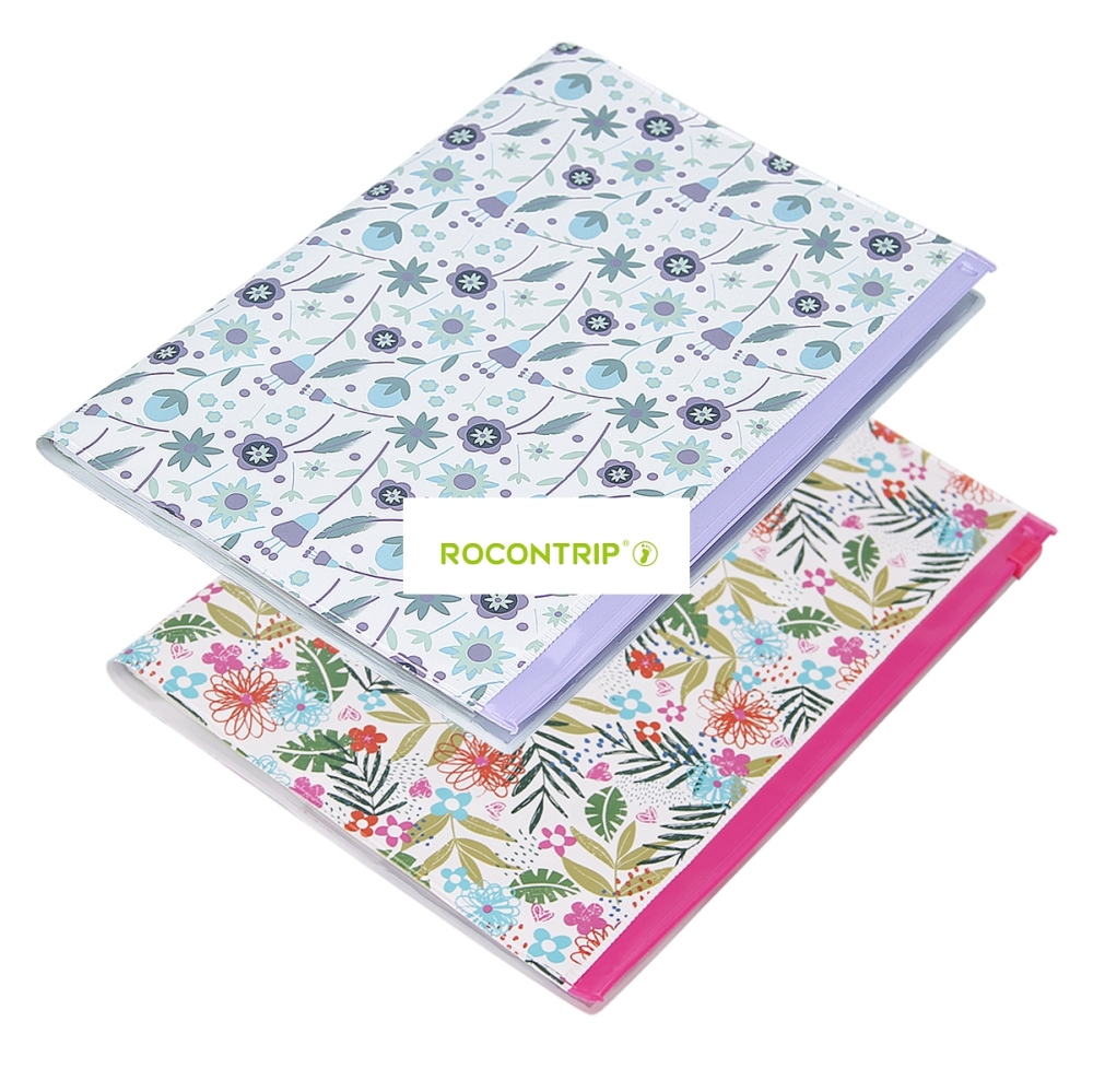 Book Cover with Textbook Card SlotsZippered Storage Pocketfor A5