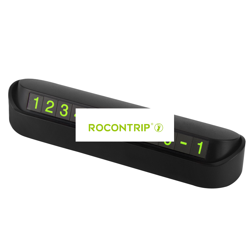 Rocontrip Temporary Car Stop stand Board Plate adjustable phone number press hide