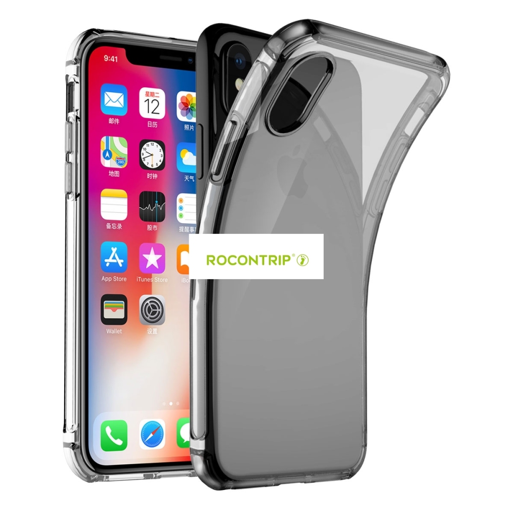ROCONTRIP iPhone X phone case soft clear TPU cornern air bumper drop proof protect case