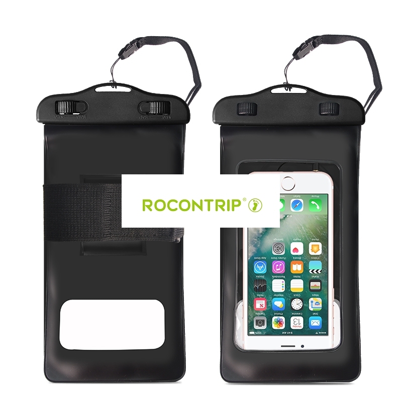 ROCONTRIP Waterproof Cell Phone Case Dry Bag IPX8Pouch With Headphone Jack,Armband,Lanyard