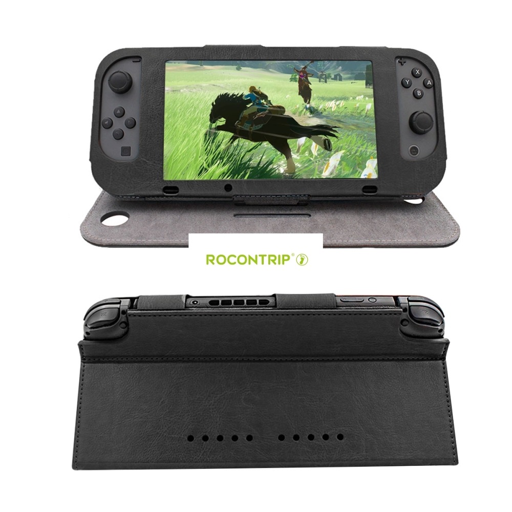 ROCONTRIP NS Case PU Leather Stand Case with Magnetic Cover for NS Console and Joy