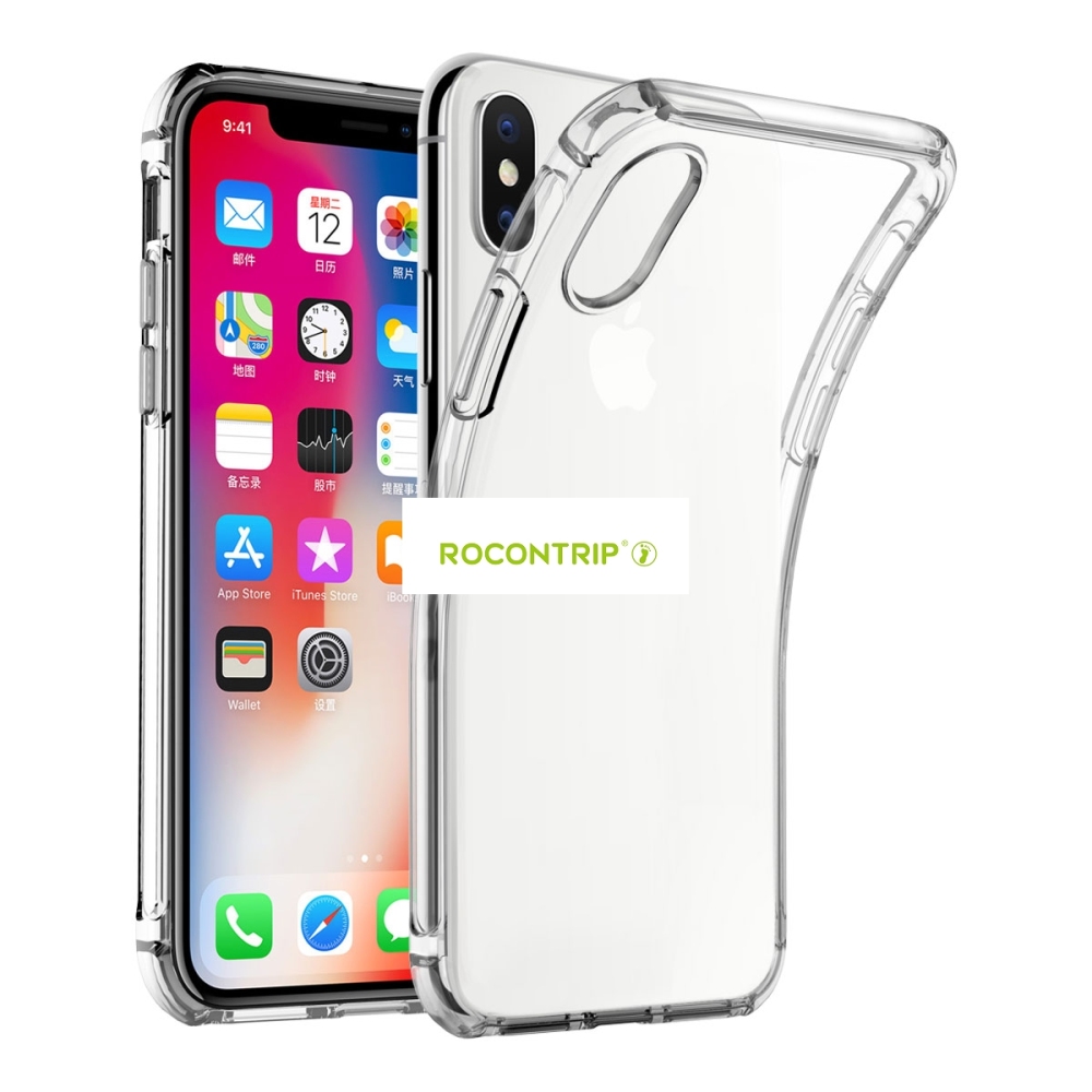 ROCONTRIP iPhone X phone case soft clear TPU cornern air bumper drop proof protect case