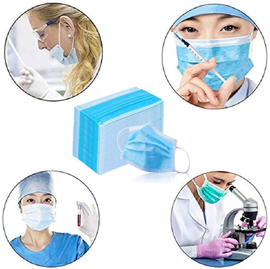 Surgical Medical Grade Mask Disposable 3 Ply Face Mask for Hospital Doctors Nurses Personal Health Protection Against Bacterial Pollution (10Pcs)