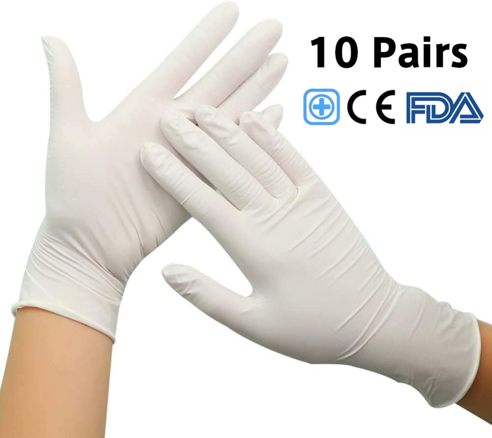 Disposable Latex Gloves Medical Exam Grade Gloves Personal Health Protect Gloves Surgical Gloves Multipurpose for Household Cleaning,Hospitals,Laborat