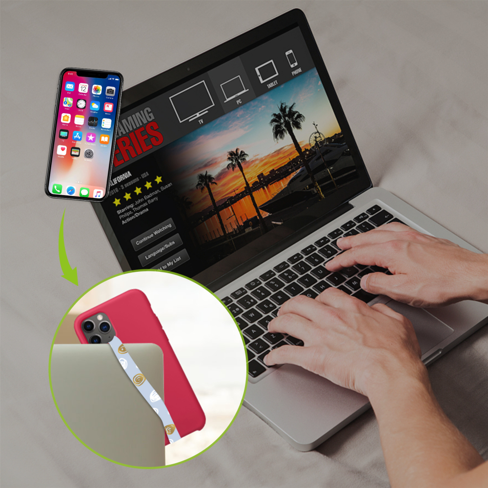 ROCONTRIP Phone Strap Phone Loops Universal Silicone Phone Grip Elastic Stretching Hand Strap for Most Cell Phone Case Secure Lightweight Silicone Pho