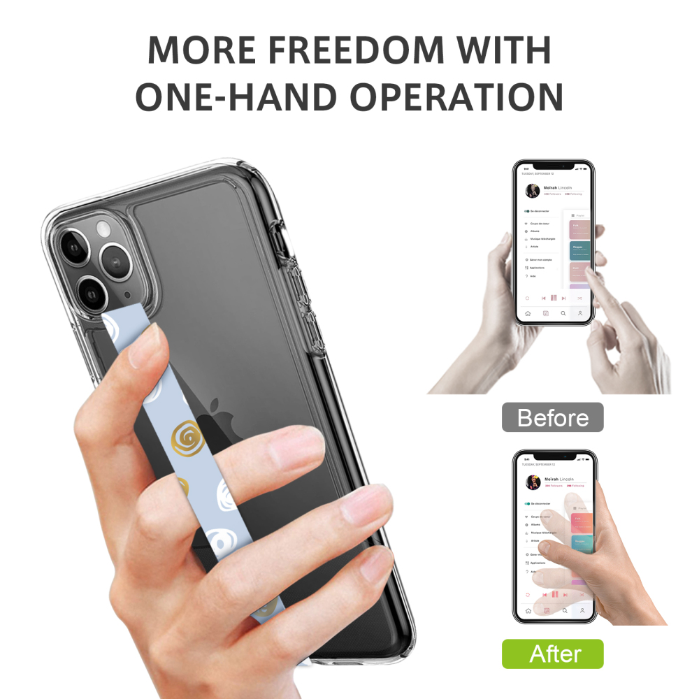 ROCONTRIP Phone Strap Phone Loops Universal Silicone Phone Grip Elastic Stretching Hand Strap for Most Cell Phone Case Secure Lightweight Silicone Pho