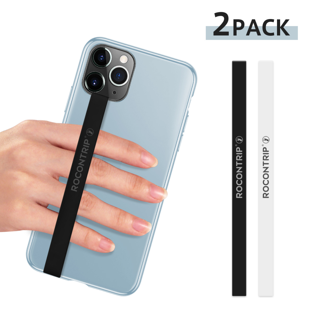 ROCONTRIP Silicone Strap Expandable Smartphone Wrap Handgrip Belt Finger Strap Smartphone Band Lightweight, Anti Drop Straps 2 pieces