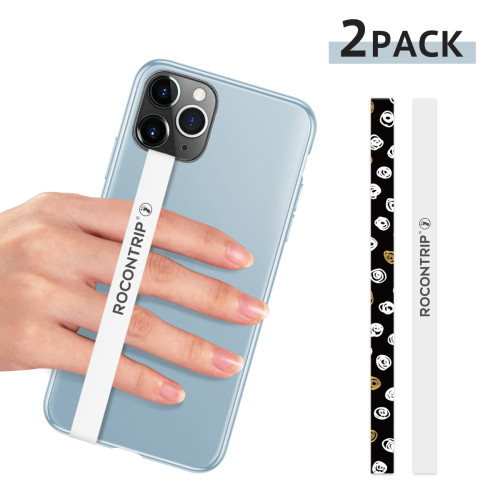 ROCONTRIP Silicone Strap Expandable Smartphone Wrap Handgrip Belt Finger Strap Smartphone Band Lightweight, Anti Drop Straps 2 pieces