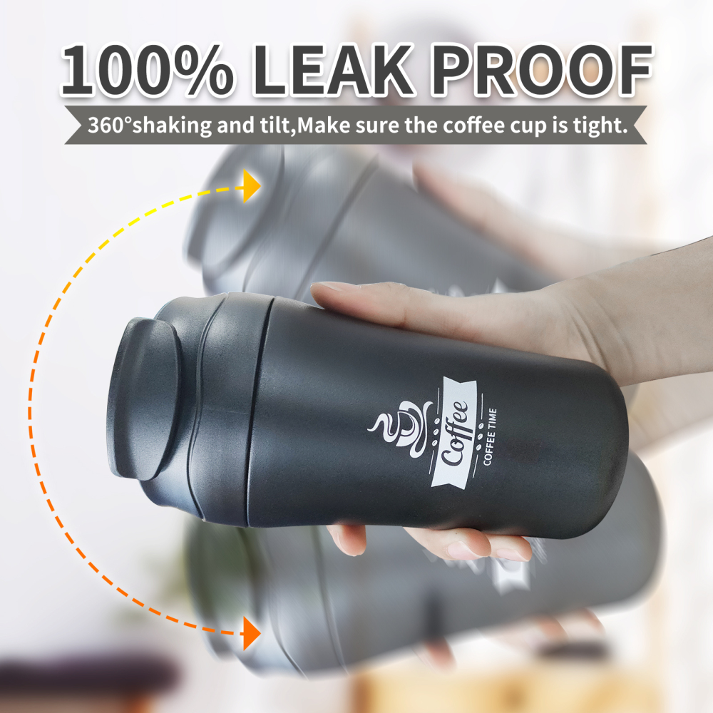 Black Tumbler Double Wall Vacuum Insulated Coffee Travel Mug Stainless Steel Tumbler Bulk with Lid and Straw Powder Coated Insulated Coffee Cup for Co