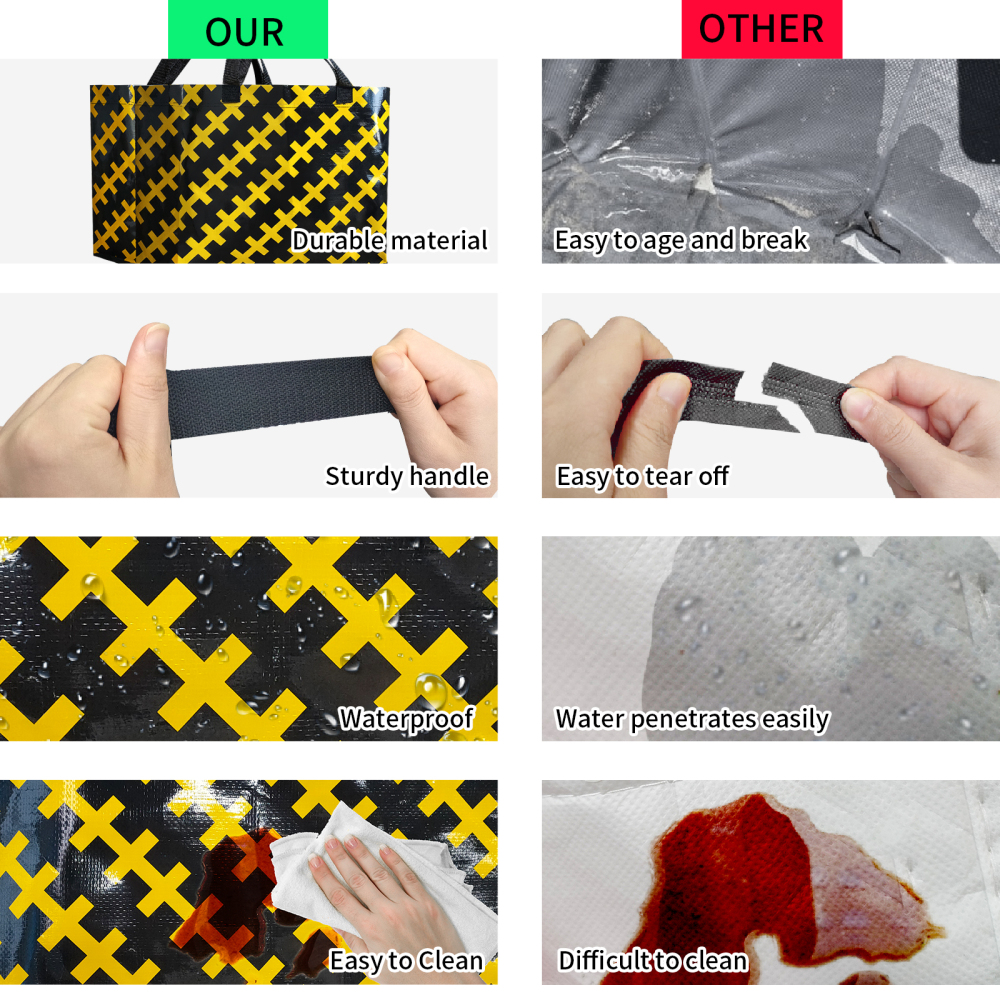 Reusable Grocery Shopping Box Bags (4 Pack - ). Small , Premium Quality Heavy Duty Tote Bag Set with Reinforced Bottom. Foldable, Collapsible, Durable