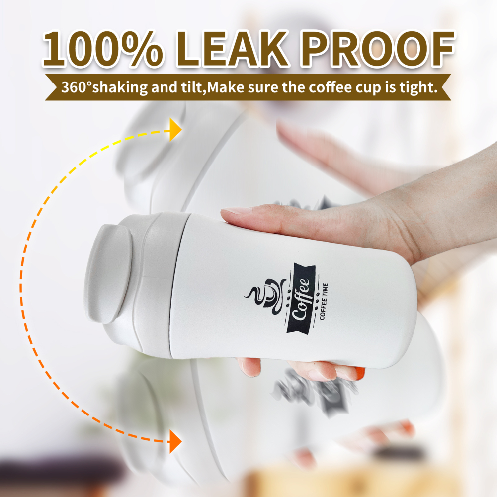 White Tumbler Double Wall Vacuum Insulated Coffee Travel Mug Stainless Steel Tumbler Bulk with Lid and Straw Powder Coated Insulated Coffee Cup for Co