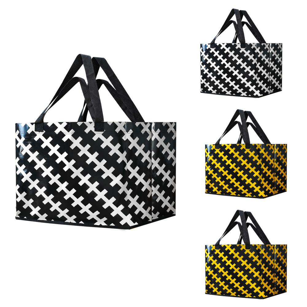 Reusable Grocery Shopping Box Bags (4 Pack - ). Small , Premium Quality Heavy Duty Tote Bag Set with Reinforced Bottom. Foldable, Collapsible, Durable