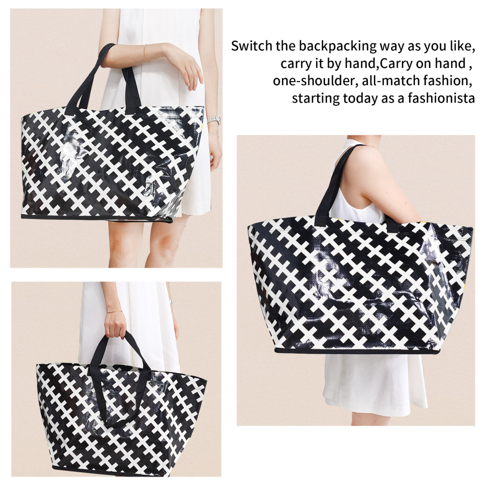 Reusable Grocery Shopping Box Bags (4 Pack ). Large, Premium Quality Heavy Duty Tote Bag Set with Reinforced Bottom. Foldable, Collapsible, Durable an