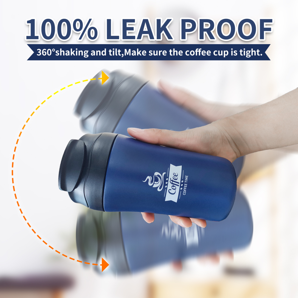 Blue Tumbler Double Wall Vacuum Insulated Coffee Travel Mug Stainless Steel Tumbler Bulk with Lid and Straw Powder Coated Insulated Coffee Cup for Col