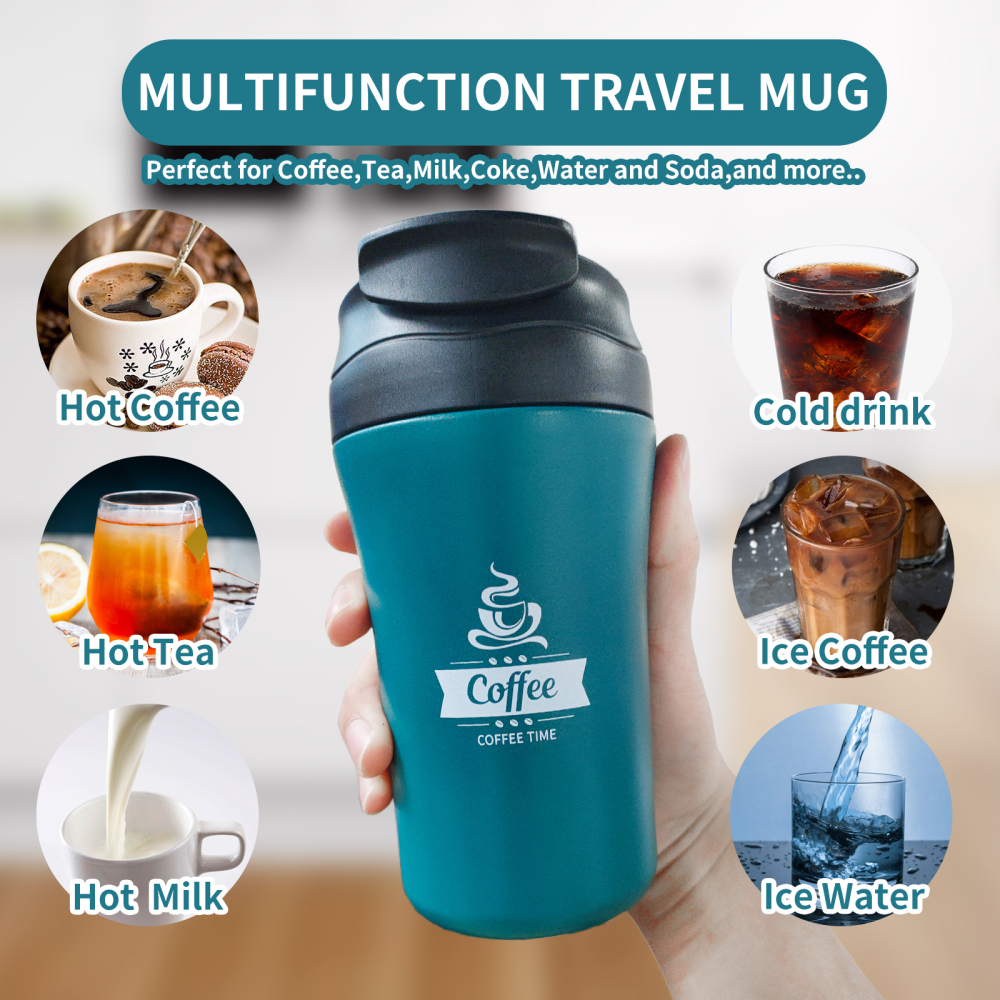 Tumbler Double Wall Vacuum Insulated Coffee Travel Mug Stainless Steel Tumbler Bulk with Lid and Straw Powder Coated Insulated Coffee Cup for Cold & H