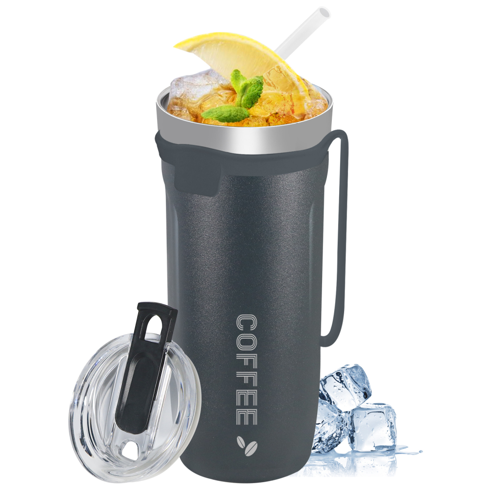 Coffee Tumbler Stainless Steel Coffee Travel Mug - Double Wall Thermal Vacuum Insulated Coffee Cup with Lid for Cold, Ice Drinks and Hot Beverage-16oz