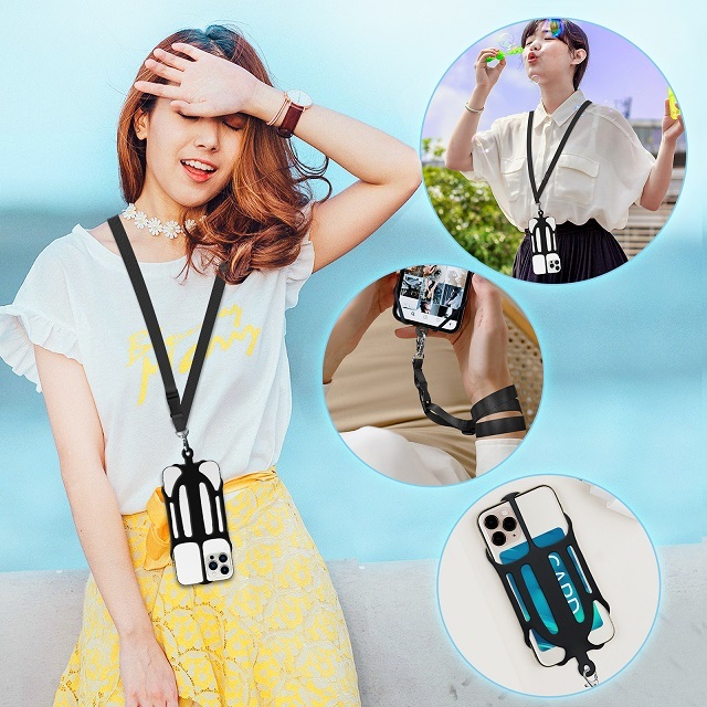 2022 New Design Cell Phone Lanyard - Universal Neck Phone Holder w/ adjustable cotton Neck Strap - Compatible with Most Smartphones,No blocking camera