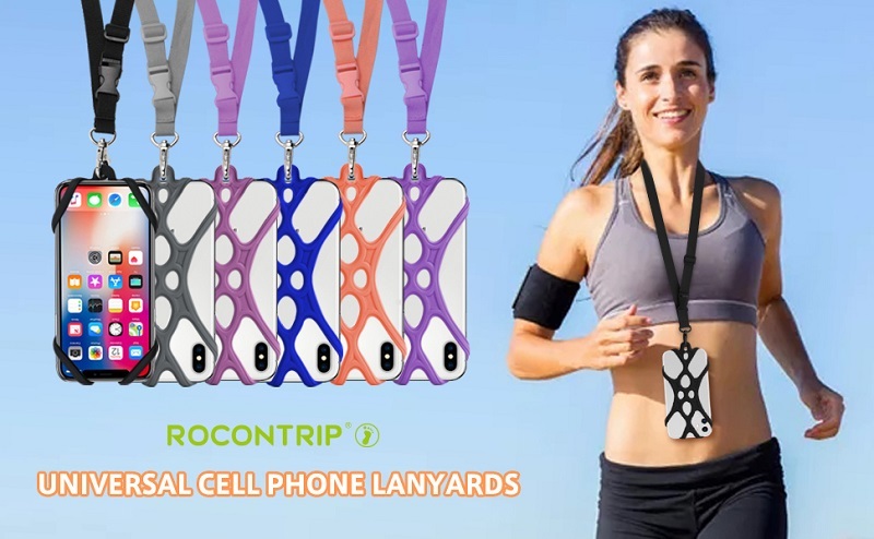 ROCONTRIP New Soft Silicone Lanyard Case Cover Holder Sling Adjustable Necklace Strap For Phones