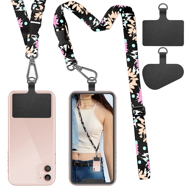 ROCONTRIP Crossbody Phone Lanyard Patch Neck Strap Lanyard with Detachable Neckstrap Compatible with Most Smartphone