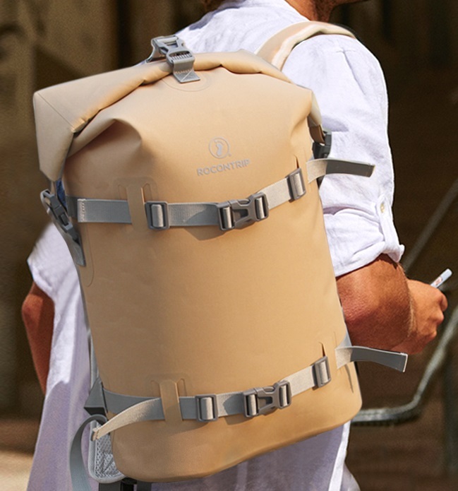 ROCONTRIP Waterproof Backpack Dry Bag, Ultra Lightweight Durable Backpack Comfortable Ergonomic Padded Back Design for Hiking Camping Travel Kayaking