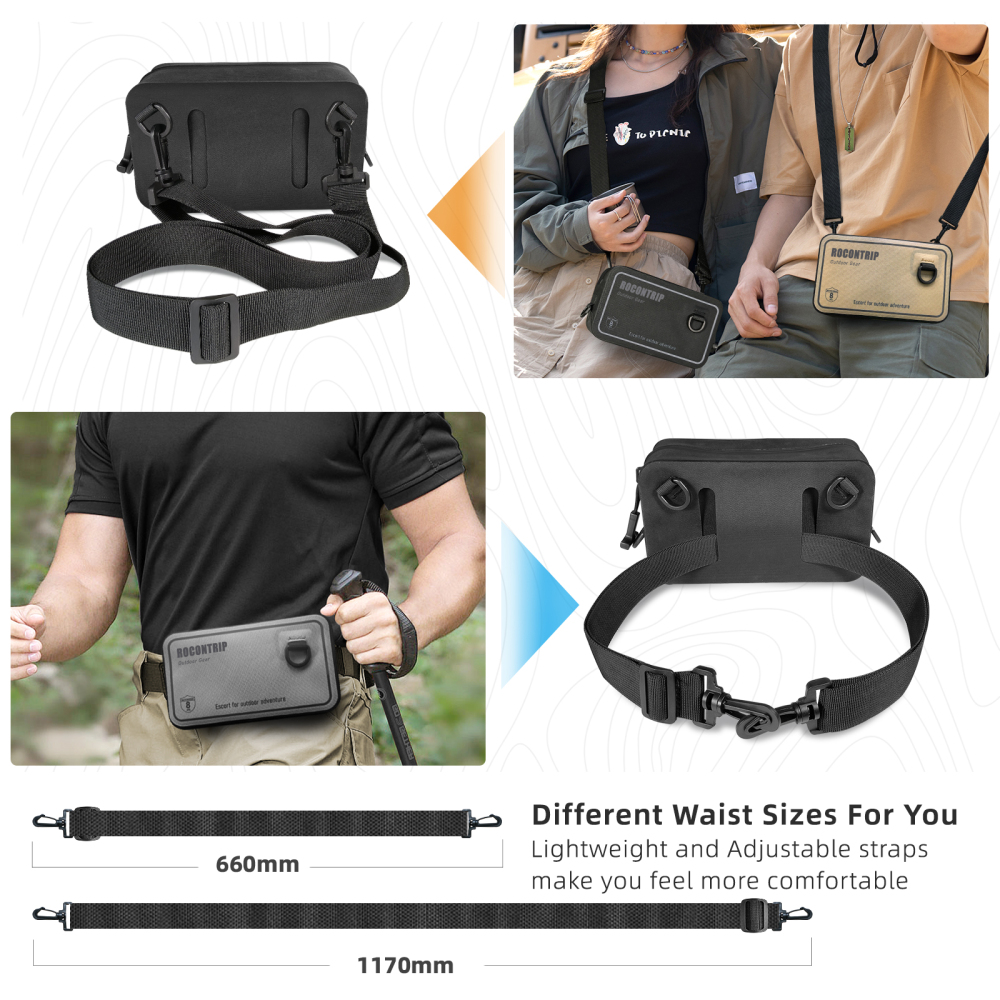 100% Waterproof Dry Bag, Dry Waist Pack Sling Bag with Adjustable Strap Airtight Zipper Closure Lightweight Crossbody Dry Bag for Swimming,Snorkelling and Kayaking