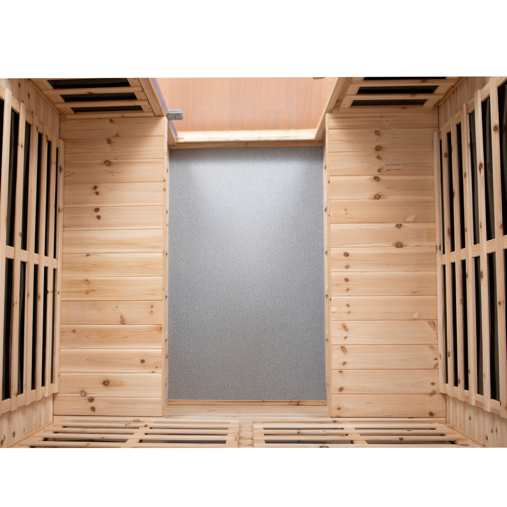 AVAXA 4-Person Outdoor Fir Infrared Sauna with 8 Far-Infrared Carbon Crystal Heaters