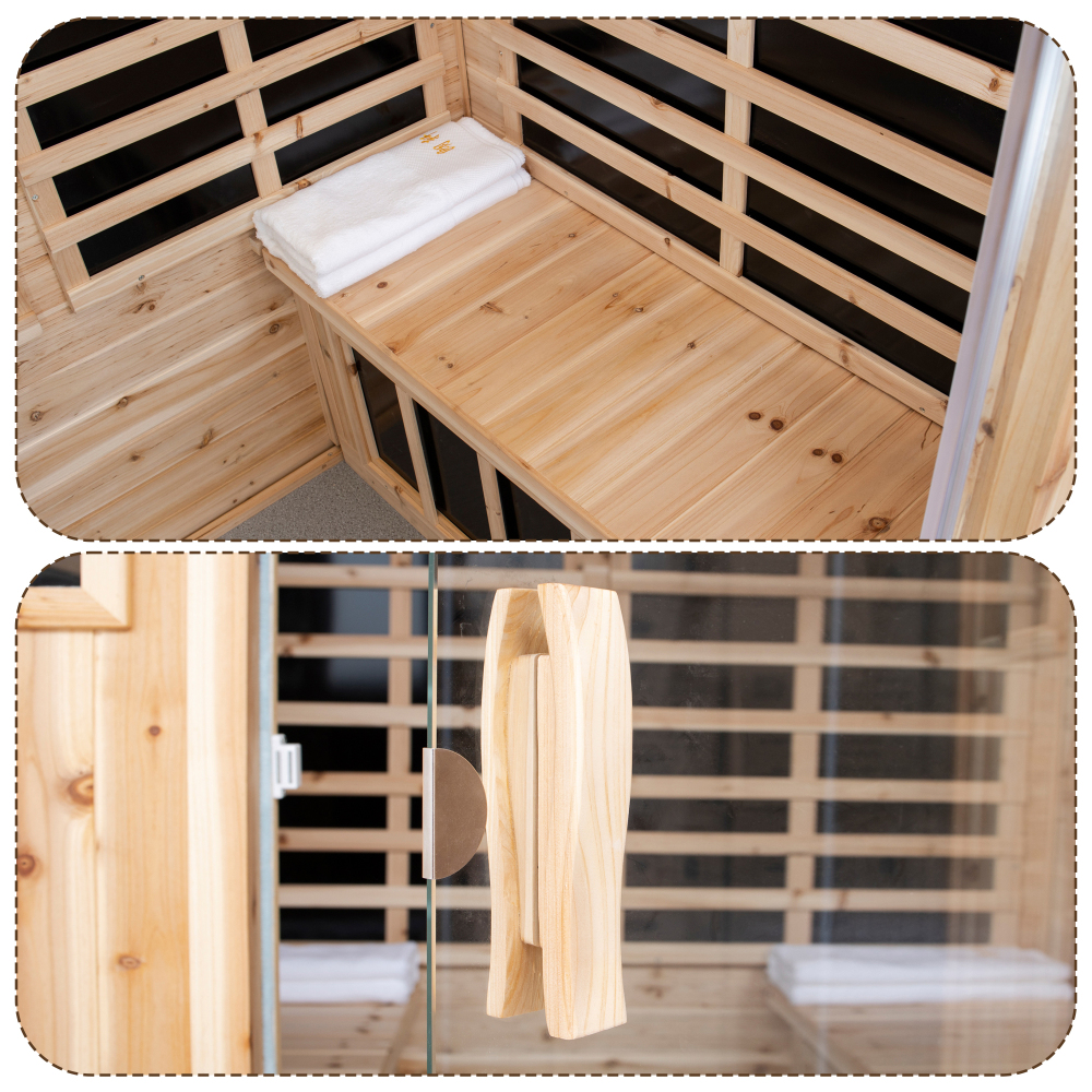 AVAXA 4-Person Outdoor Fir Infrared Sauna with 8 Far-Infrared Carbon Crystal Heaters